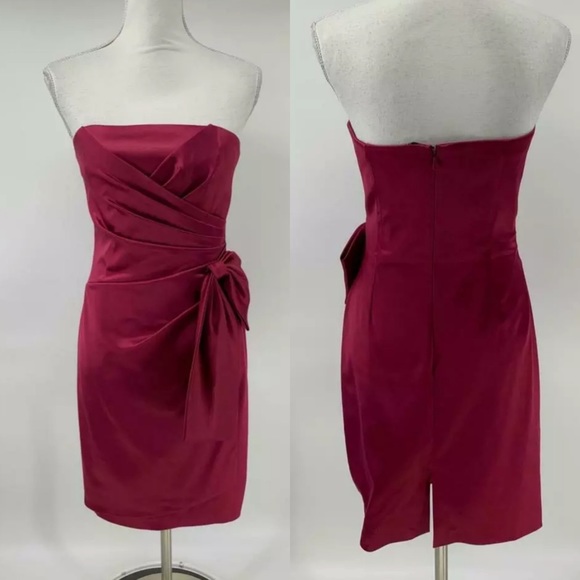 White House Black Market Dresses & Skirts - WHBM Strapless Sheath Bow Dress Pink